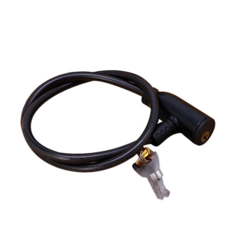 Bicycle Bike Anti-Theft Security Steel Cable Lock Chain WITH 2 Keys Black 
