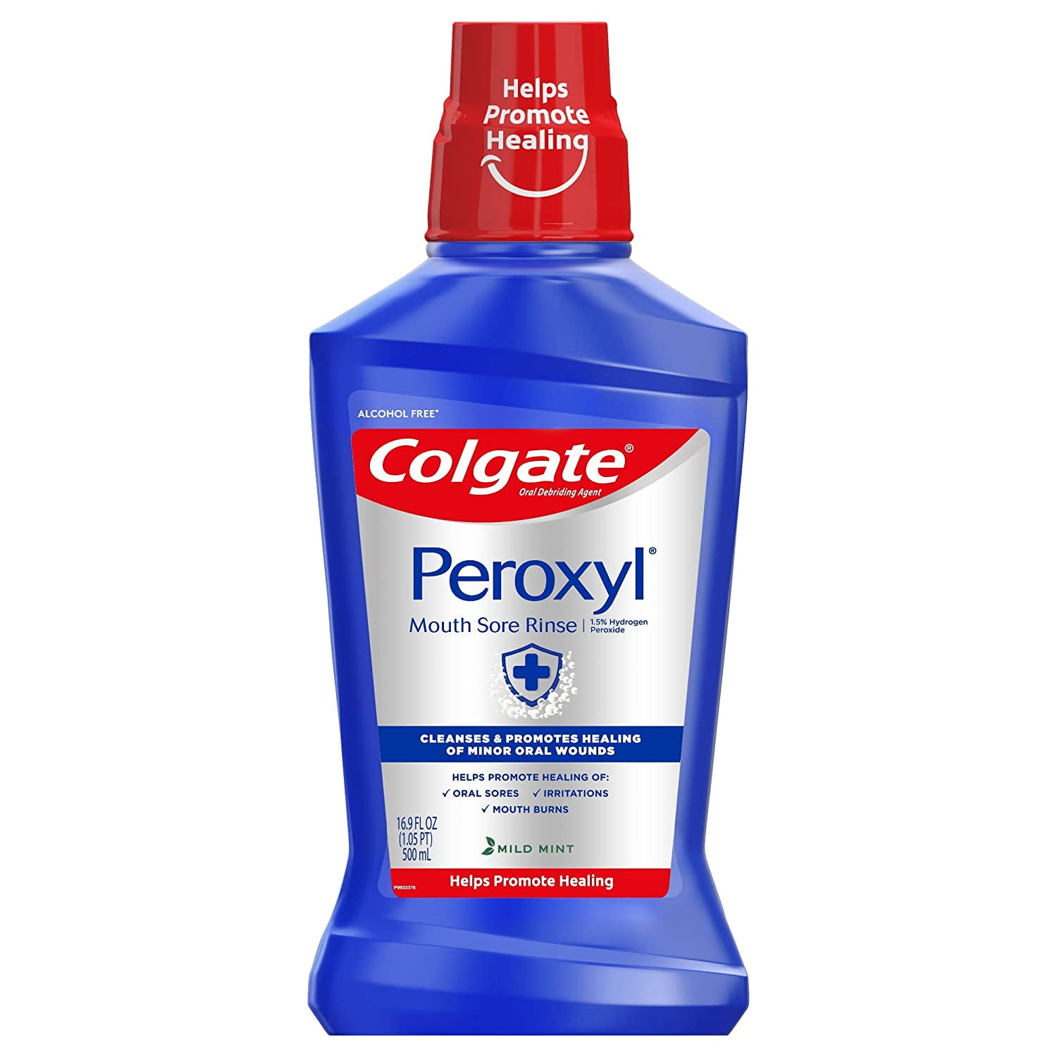 Colgate Peroxyl Antiseptic Mouthwash And Mouth Sore Rinse, 1.5% Hydrogen Peroxide, Mild Mint - 500Ml, 16.9 Fluid Ounces