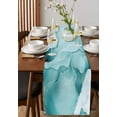 thumbnail image 2 of Teal Blue Marble Table Runner Marble Crack Lines Modern Art Tablerunners 13 x 90 Inch, Table Decorations Tabletop Scarf for Summer Gathering Holiday Farmhouse Kitchen Dining Decor, 2 of 6