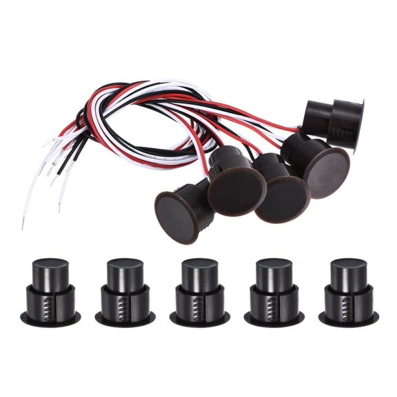 Uxcell Magnetic Reed Switch, 5 Pack NO NC Door Sensor Window Contact Switch, Brown