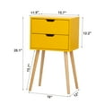 thumbnail image 3 of Jaxpety Mid-Century Modern Set of 2 Nightstand End Table W/ 2 Drawers for Bedroom Living Room, Yellow, 3 of 12
