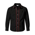thumbnail image 3 of Kiijoy Long Sleeve Shirt for Boy Kids Casual Breathable Button Down Shirt Top, Black, 9-10 Years, 3 of 3