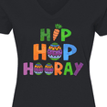 thumbnail image 4 of Inktastic Easter Hip Hop Hooray with Eggs and Carrot Women's V-Neck T-Shirt, 4 of 5