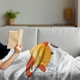 thumbnail image 3 of Airplane Soft Flannel Fleece Blanket, Computer Graphics of a Single Aircraft Silhouette on a Plain Background, Cozy Plush for Indoor and Outdoor Use, 50" x 70", Vermilion Pale Orange, by Ambesonne, 3 of 5