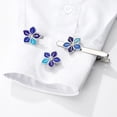 thumbnail image 3 of Set de gemelos y clips de corbata con diseño floral para hombres y mujeres, 3 of 3