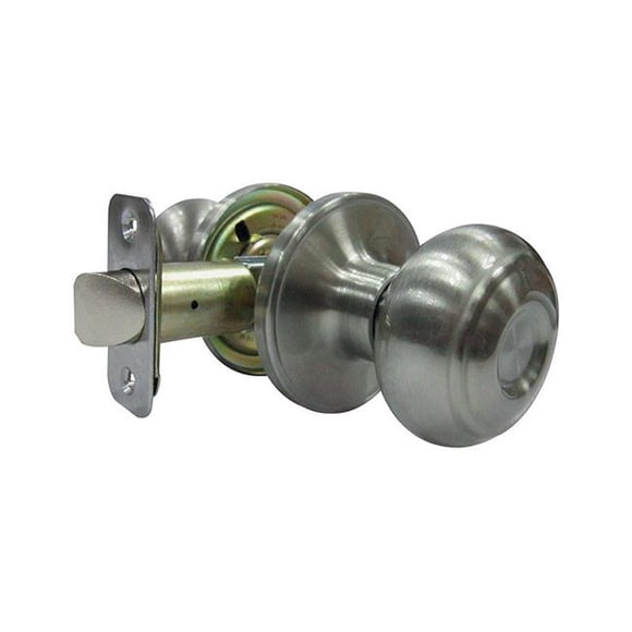 Faultless 5002044 Fancy Mushroom Passage Door Knob with Satin Nickel Metal 3 Grade Right Handed