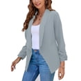 thumbnail image 5 of Baqcunre Blazers For Women Women'S Three Quarter Sleeve Suit Jacket Lapel Keep Warm And Slim Loose Fashion Cardigan Coat Business Casual Clothes For Women Fall Outfits For Women 2023 Grey XXL, 5 of 9