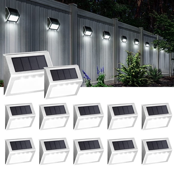 Lampes Solaires de Terrasse, KASUN Super Lumineuses LED pour Allée en Acier Inoxydable Étanches Lampes de Sécurité Extérieures pour Patio Escaliers Jardin Allée