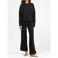 thumbnail image 2 of Faithtur Ensemble Décontracté pour Femmes, Chandail d'Hiver Uni à Col Rond et Pantalon à Jambe Grand, Tenues d'Hiver 2 Pcs, 2 of 5