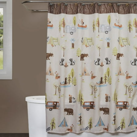 Saturday Knight Ltd Camping Critters Shower Curtain Walmart Com