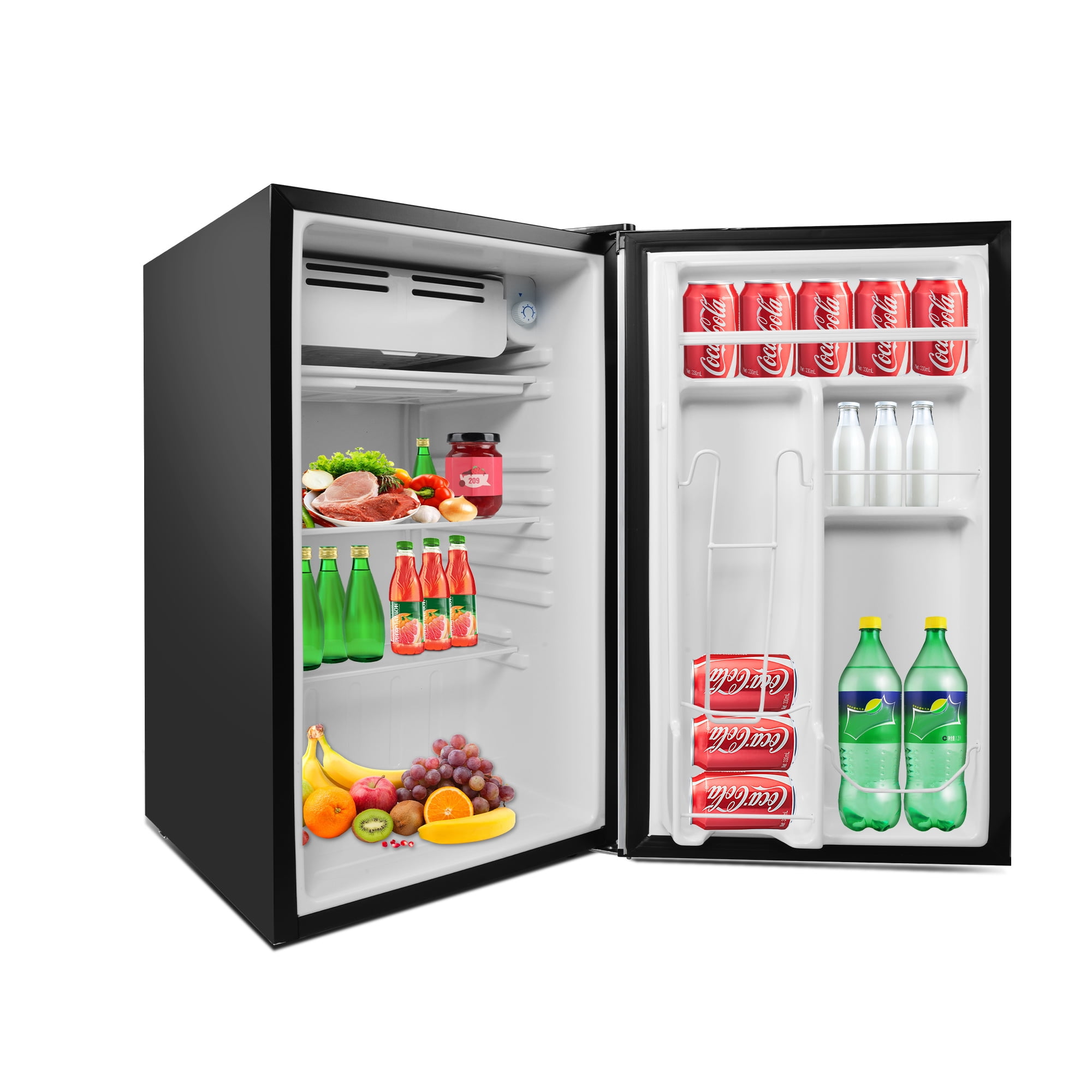 3.2 Cu.ft. Mini Fridge with Freezer, Single Door Compact Refrigerator