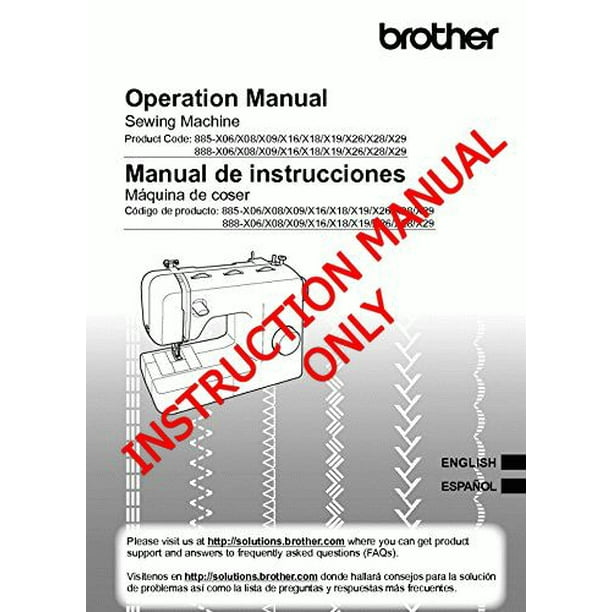 Brother GX37 Sewing Machine Owners Instruction Manual - Walmart.com