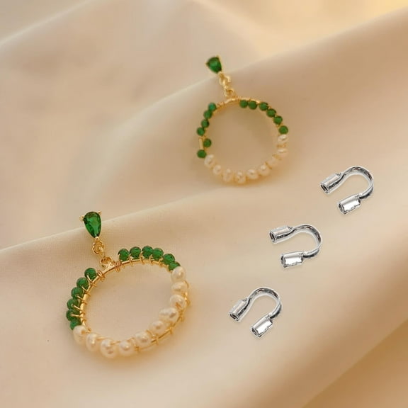 WHAMVOX U Shape Clasps Connector 500Pcs for Wire Guards in Jewelry Making Elegant Design