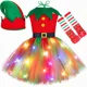thumbnail image 2 of Disfraz de elfo navideño para niñas, vestido de princesa con tutú navideño con luz LED, ropa para fiesta de Navidad de Año Nuevo, regalo, 2 of 5