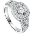 thumbnail image 2 of Silvago Jewel 1.4 Ct Round Cut Lab Created Diamond Wedding Anniversary Ring - 14K White Gold Plated Women's Ring - Women's Diamond Rings - Daughter Mothers Day Gifts - Christmas Gifts for Women's, 2 of 3