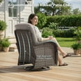 thumbnail image 4 of PARKWELL Outdoor Wicker Swivel Glider Chair,High Back Patio Seating Set for Porch - Beige, 4 of 10
