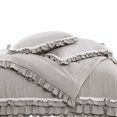 thumbnail image 4 of Lush Decor Ella Shabby Chic Ruffle Lace Juego de cobertor de 3 Piezas, King, Gris Claro, 4 of 7