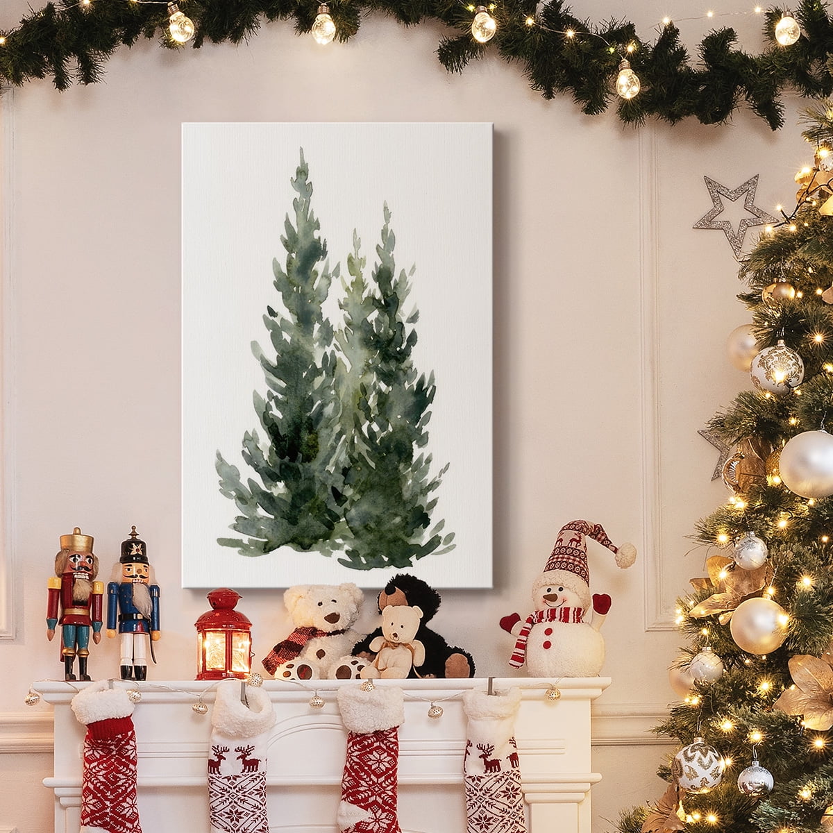 Simple Evergreens I- Gallery Wrapped Canvas