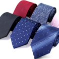thumbnail image 3 of Corbata de moda Corbata hecha a mano de jacquard tejido floral clásico para hombre, 19 Feliz Sencillez, 3 of 4