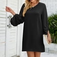 thumbnail image 2 of SWSMCLT Women's Fashion Loose Spring Casual Short Dress Summer Sundress Fitted Elegant 3/4 Sleeve Dresses Black Medium, 2 of 4