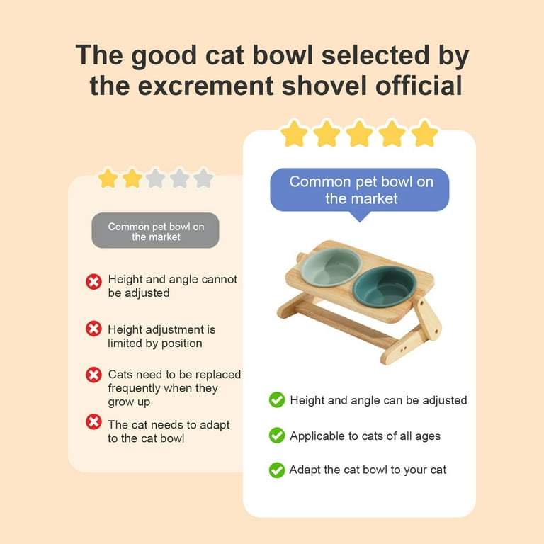 Pet Bowl Slanted Elevated Cat Food Bowl with Stand For Cats and 45°