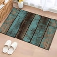 thumbnail image 2 of Teal Wood Grain Washable Area Rug 2x3 Farmhouse Board Retro Vintage Strip Low-Profile Area Rugs with Non Slip Backing Indoor Floor Carpet for Entrance Living Room Bedroom Home Office, 2 of 9