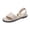 Beige, variant on Sandals Women Flat Slippers Open Toe Pearl Comfy Beach Roman Shoes Flip Flop Black 35