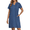 Deep Blue, variant on Women Zipper Robes Short Bathrobe Lightweight Mumu Duster House Coat with Pockets Soft Moo Moo Nightgown