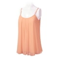 thumbnail image 2 of SSOULM INCH & FIT Women's Sleeveless Pleated Chiffon Layered Cami Tank Top Blouse with Plus Size Made in USA, 2 of 4