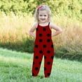 thumbnail image 3 of CheerKidz 1-6 Years Toddler Girls' Summer Strap Romper Cute Printing Jumpsuit Playsuit for Kids,Ideal for Lightweight Comfort and Stylish Wear(Red#3,2 Years), 3 of 5