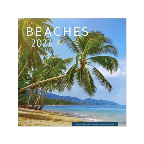 2027 Beaches Mini Hanging Wall Calendar 7x7 January-December Gridded