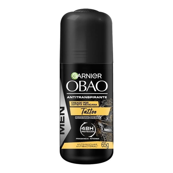 Antitranspirante Garnier Obao tattoo intense rebel roll on para caballero 65 g