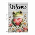 thumbnail image 6 of Double-Sided Welcome Frog Garden Flag, Weather-Resistant Yard Banner with Double Stitched Edge for Outdoor Decor, 18x12.5 Inch, 6 of 10