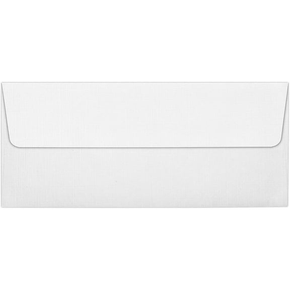LUX #10 Square Flap Envelopes (4 1/8 x 9 1/2) 50/Pack White Linen (4860-WLI-50)