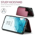 thumbnail image 4 of Fun-Casery for Samsung Galaxy S21 FE Case with Card Holder, RFID Blocking Wallet Case Durable PU Leather Kickstand Slim Heavy Duty Shockproof Protective Case for Samsung Galaxy S21 FE ,Winered, 4 of 9