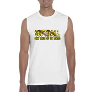 Artix - Mens Graphic T-Shirt Sleeveless - Softball Play Hard or Go Home