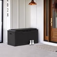 thumbnail image 6 of Devoko 105 Gallon Resin Deck Box Outdoor Lockable Storage Bench with Cushions Waterproof Storage Box,Black, 6 of 6