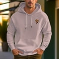thumbnail image 4 of Men's 100% Cotton Sloth Pattern Hoodie 450g Thick Pocket Hood, 4 of 13