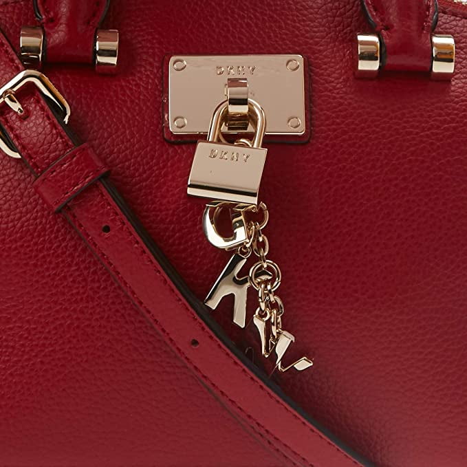 DKNY Elissa Leather Micro Mini Bag Red