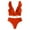 Orange-02, variant on Womens High Waisted Bikini Sets Ruffle Tummy Control Swimsuits Full Coverage Cheeky Two Piece Bathing Suit