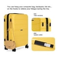 thumbnail image 5 of Luggage 3 Pieces Sets, Lightweight Hardside Suitcases Set with Spinner Wheels, TSA Lock, Travel Carry on, Luggage of 3 Piece (20inch/24inch/28inch) Unisex (Yellow), 5 of 10