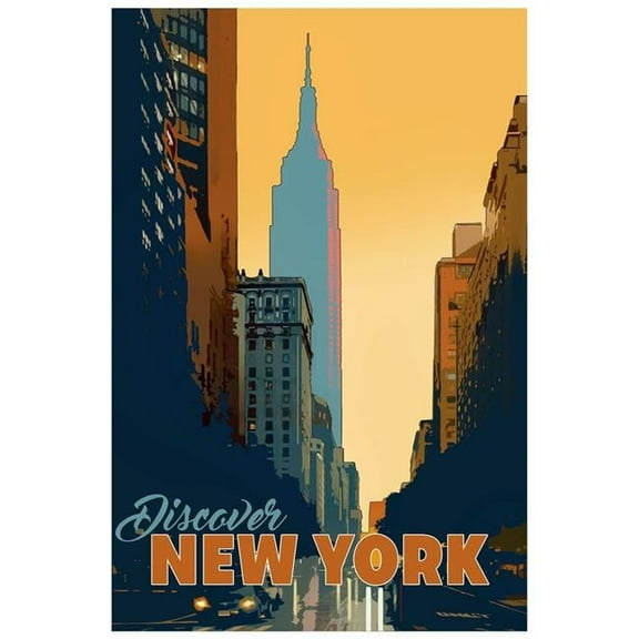 New York Minute Frameless Free Floating Tempered Glass Panel Graphic Wall Art