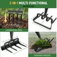 thumbnail image 3 of FENHRTVM Stirrup Hoe, Heavy Duty Hula Hoe with 32-62In Adjustable Long Handle, 2 in 1 Action Hoe with Cultivator Rake, Scuffle Hoe, Hula Hoe Garden Tool for Weeding Grass, Loosening Soil, Sharp Blade, 3 of 6