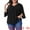 All Black, variant on Women's Plus 3/4 Sleeve V Neck Chiffon Work Blouse 1X Blue