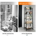 thumbnail image 5 of Fionafurn 5 Tier Ladder Shelf Bookshelf Open Storage Rack with Metal Frame，for Home Office,Black panel, 5 of 8