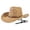 Khaki, variant on SRZYMJ Cowboy Hat for Women and Men with Shapeable Wide Brim - Felt Cattleman Western Hats for Cowboys and Cowgirls