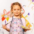 thumbnail image 2 of Pink Princess Castle Pattern Kids Aprons for Girls and Boys,Adjustable Neck Strap Toddler Aprons for Kids Cooking Baking, 2 of 6