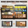 thumbnail image 3 of IKIMI 63"H 4-Tier Metal Heavy Duty Garage Shelving, 3000Lbs Adjustable Garage Storage Shelves Storage Racks for Home, Garage, Basement, Warehouse, 63"H x 67"W x 23.6"D, 3 of 8