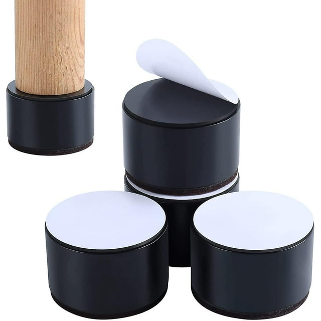 Jinsinto Set Of 4 Bed Risers Furniture Risers Add 2 Inch Height, Solid Steel Supports 10000 Pounds
