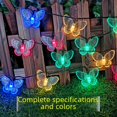 thumbnail image 3 of Cadena de luces LED, cadena de luces de cristal grande alimentada por energía solar, luz de colores con forma de mariposa e insectos, luz decorativa de colores a prueba de agua, 3 of 5